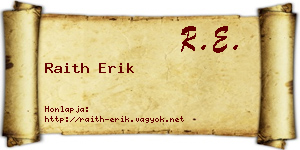 Raith Erik névjegykártya